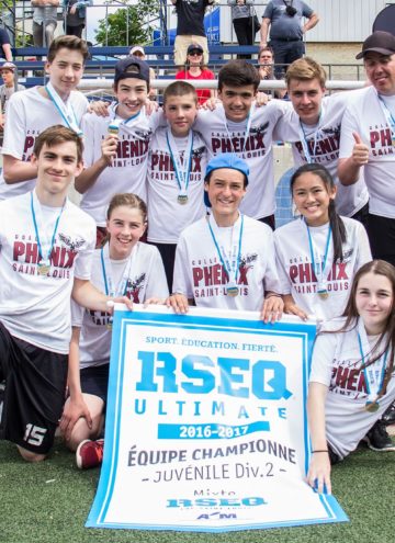PHÉNIX du Collège Saint-Louis Ultimate – Médaillés d’or Juvénile mixte Division 2